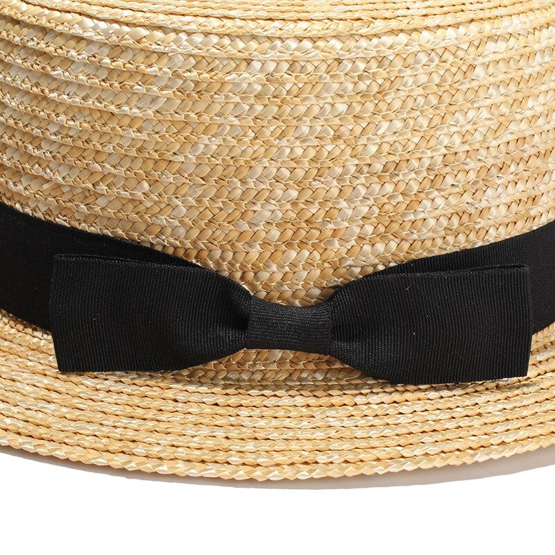 Boho woven boater sun hat