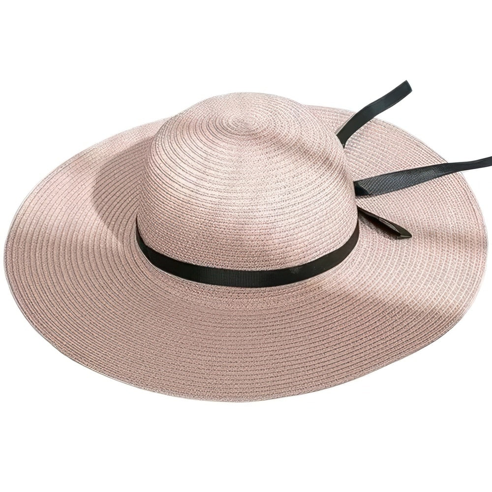 Boho woven wide brim hat
