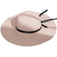 Boho woven wide brim hat