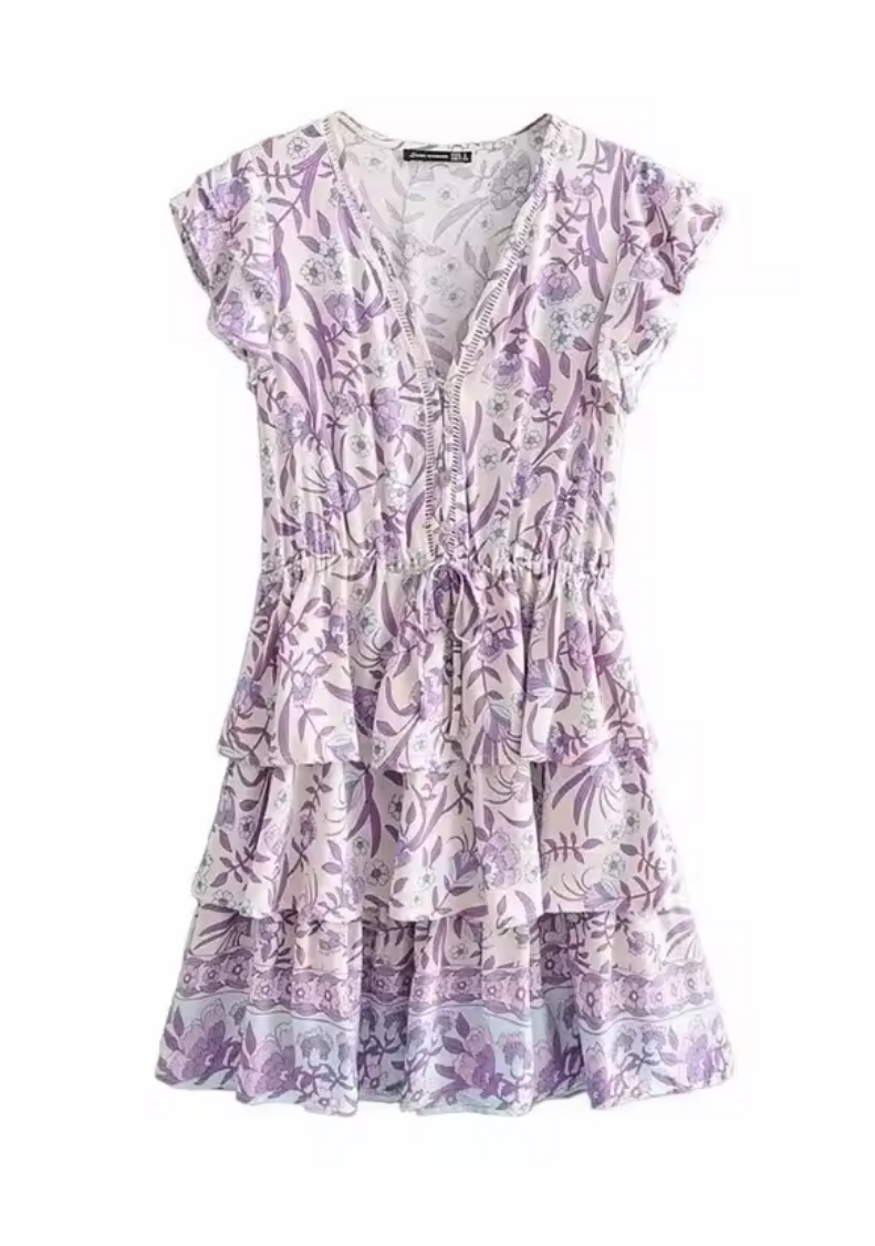 boho Lilac Boho Dress