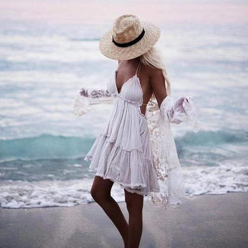 boho beach mini dress