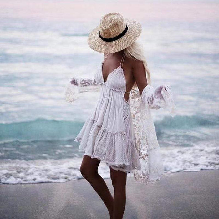 boho beach mini dress