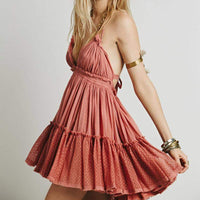 boho beach mini dress orange