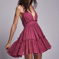 boho beach mini dress pink