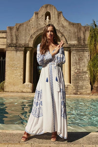 boho embroidered maxi dress