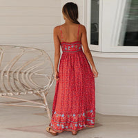  boho floral print maxi dress