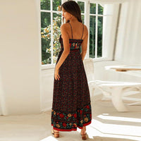  boho floral print maxi dress