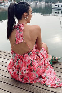 boho maxi dress pink