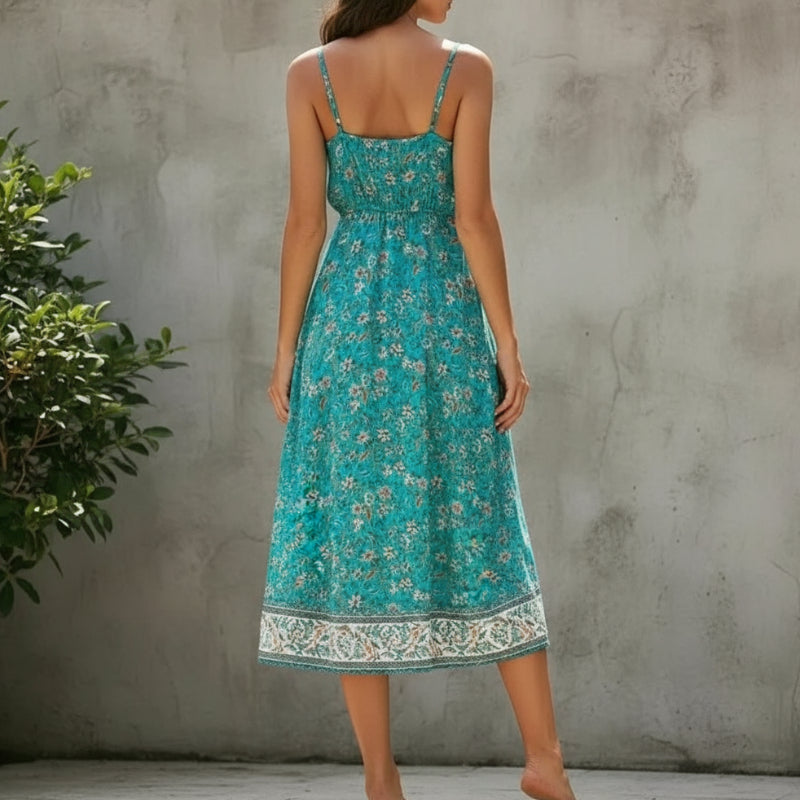 boho midi dress sleeveless