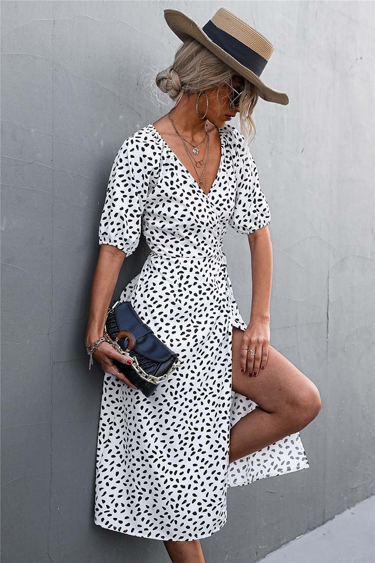  boho midi wrap dress