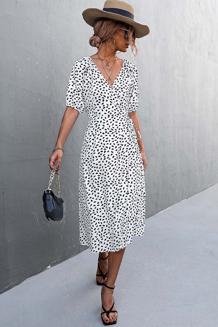  boho midi wrap dress