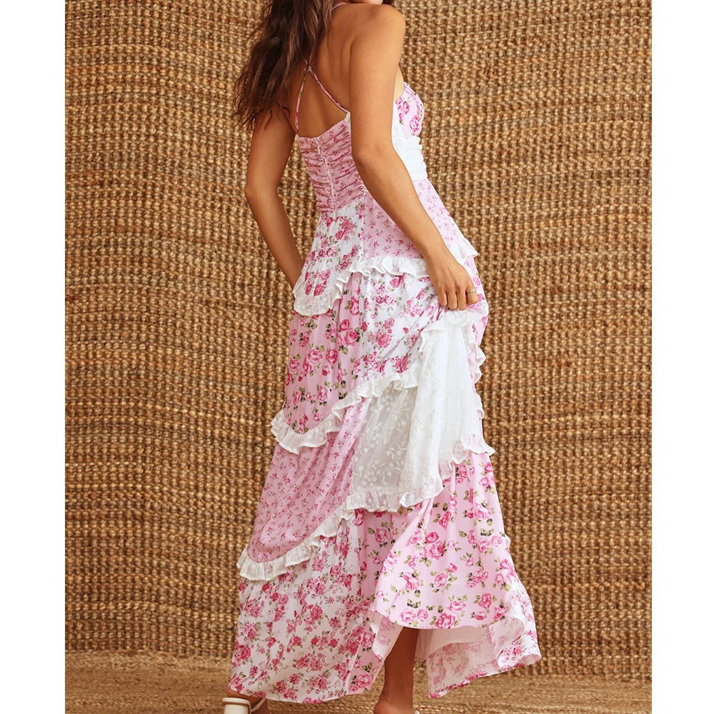 boho patchwork maxi dress