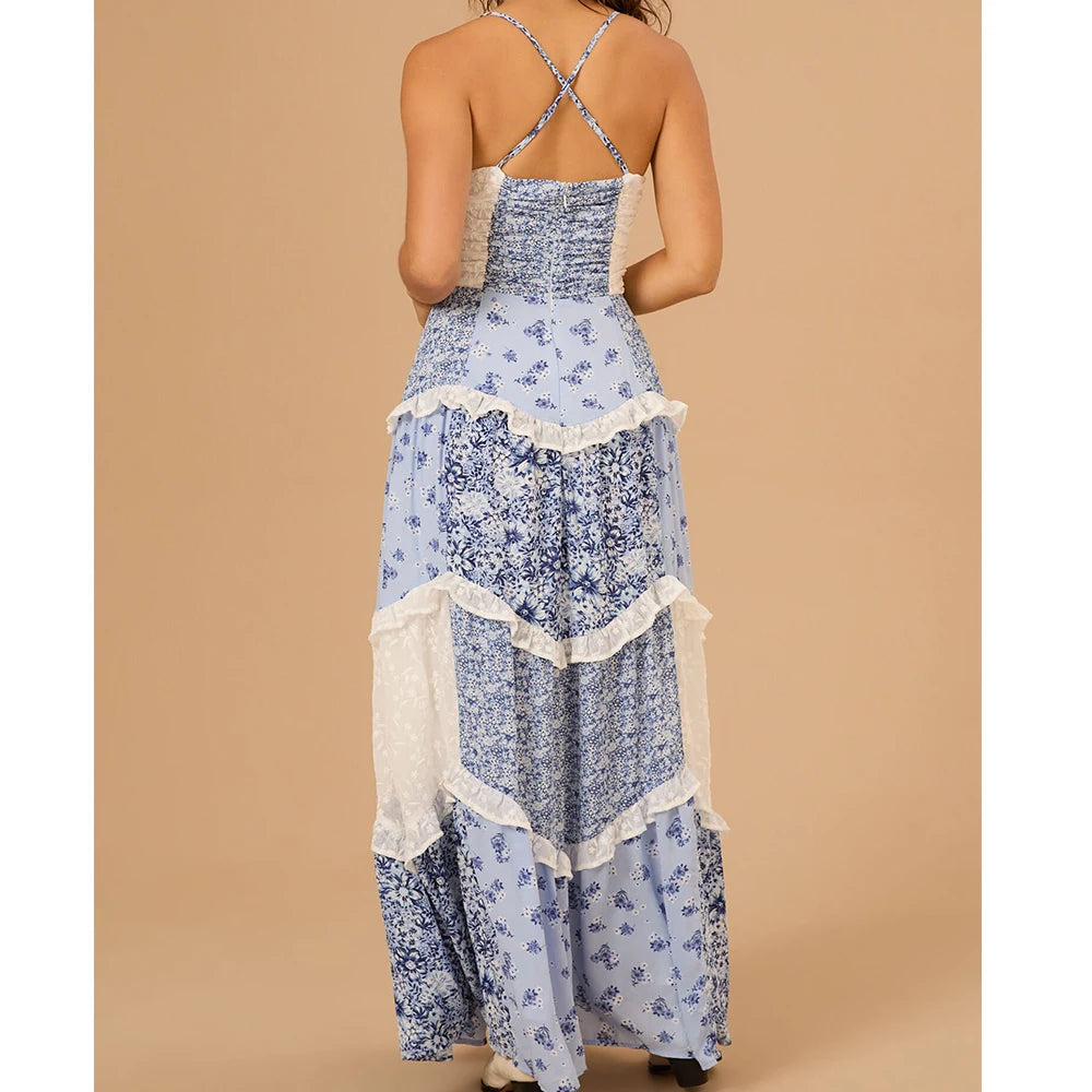 boho patchwork maxi dress