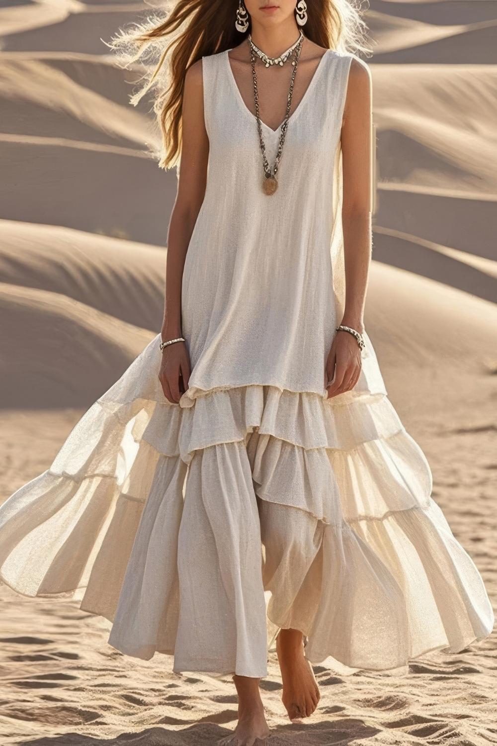 boho sleeveless maxi dress
