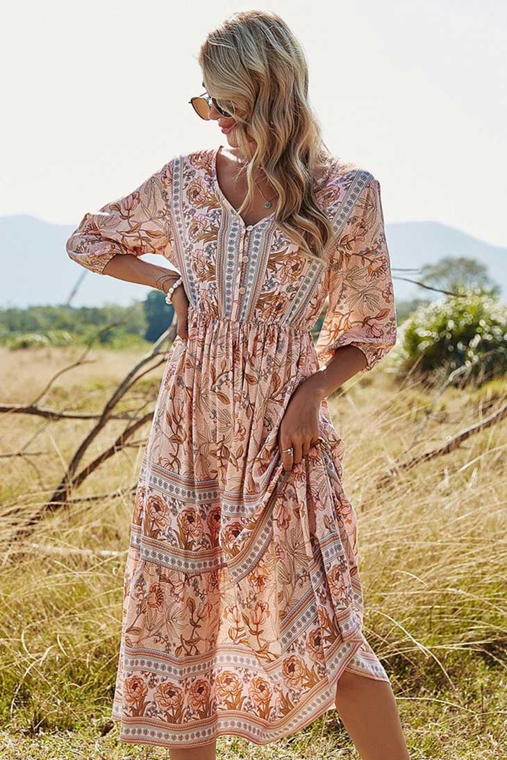 boho spring maxi dress