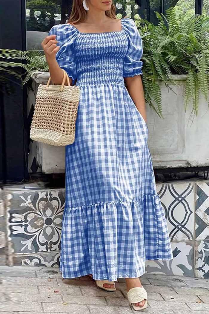 boho square neck dress