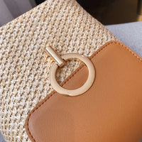 boho straw woven purse