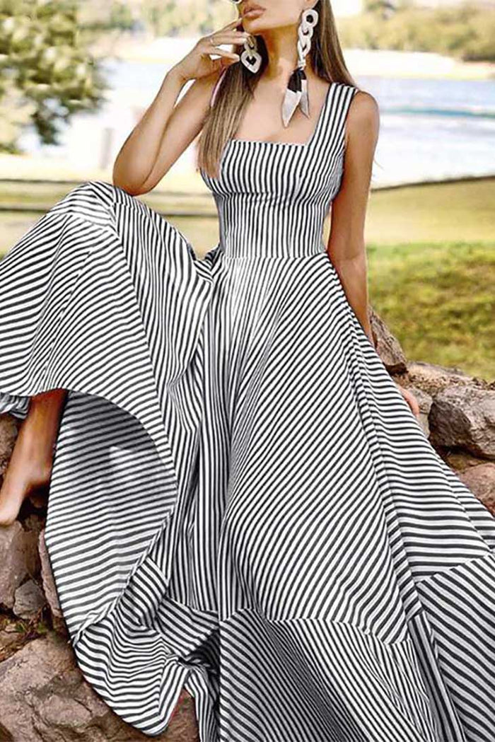 boho striped maxi dress