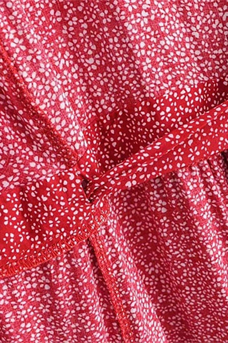 boho v neck midi dress