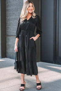 Bracelet Sleeve Tiered Maxi Dress