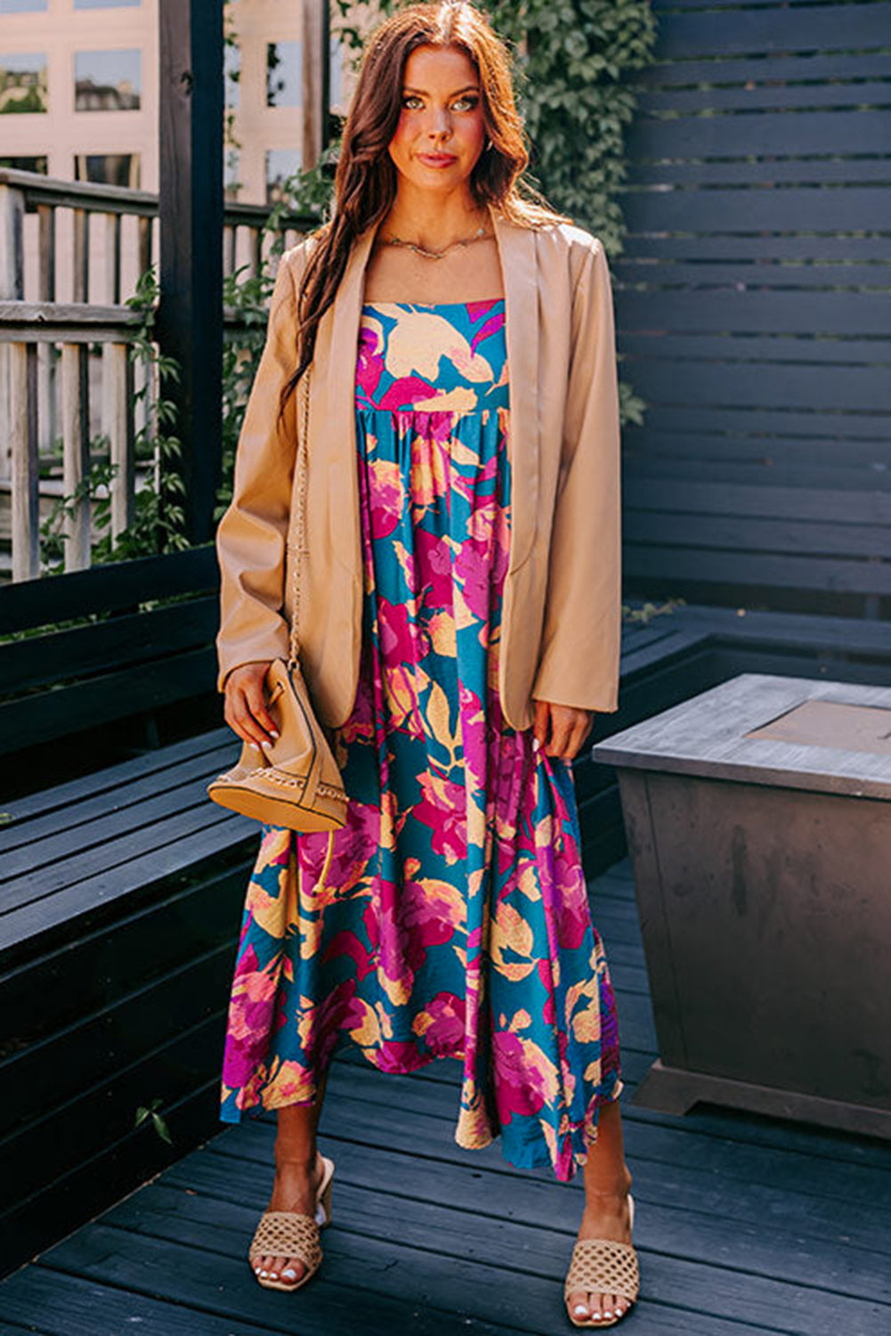 Breezy sleeveless boho floor-length dress