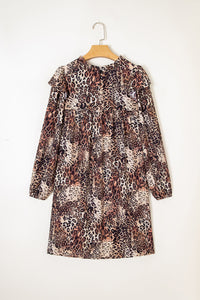 Brown Bohemian Flowy Mini Dress