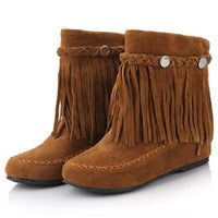 Brown leather boho western boots