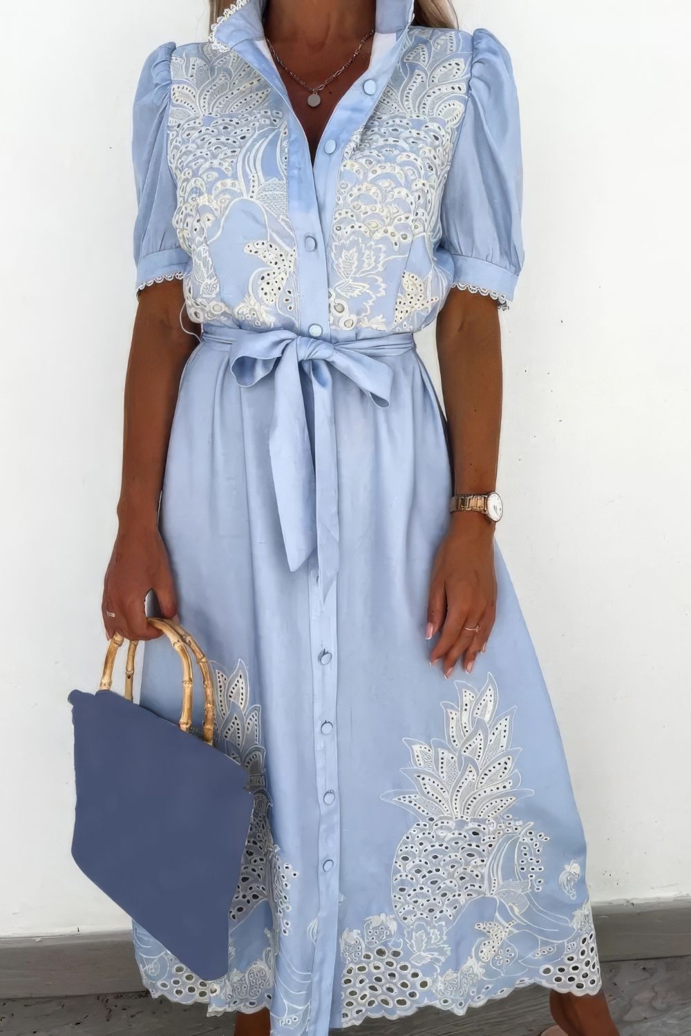 button up boho dress