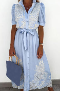 button up boho dress