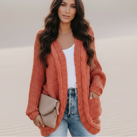 Casual bohemian cable knit layer