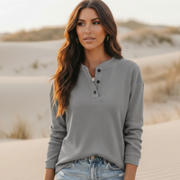Casual boho button down top