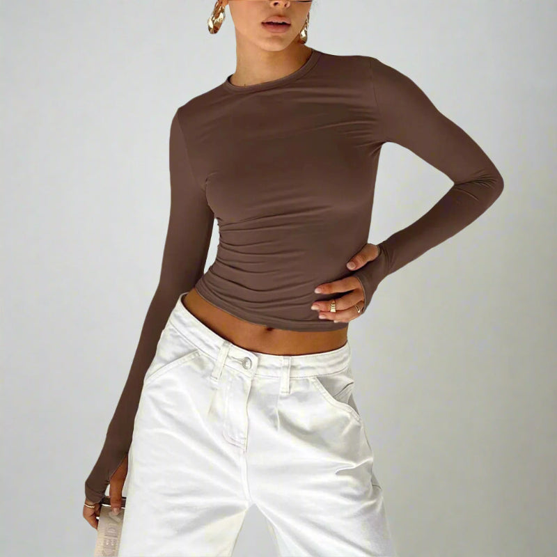 Casual boho cropped knit top