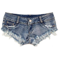 Casual Ripped Blue Jean Shorts