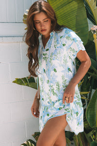 Casual Sky Blue Bohemian Dress