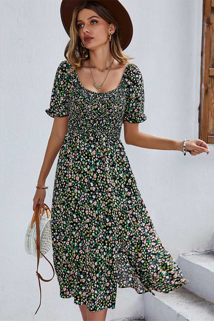 casual boho midi dress
