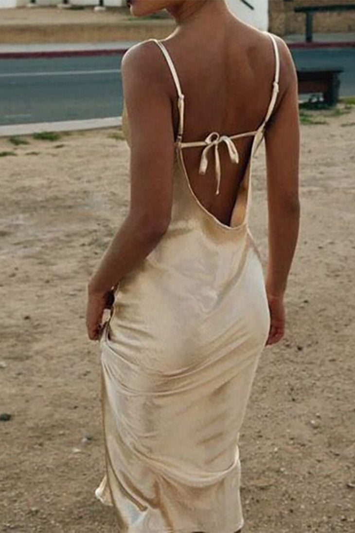 champagne boho dress