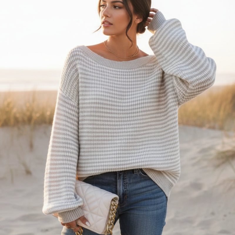 Chunky Boho Sweater Earth Tones