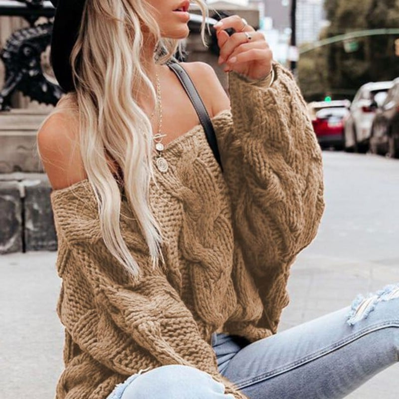 Chunky wrap knit relaxed fit