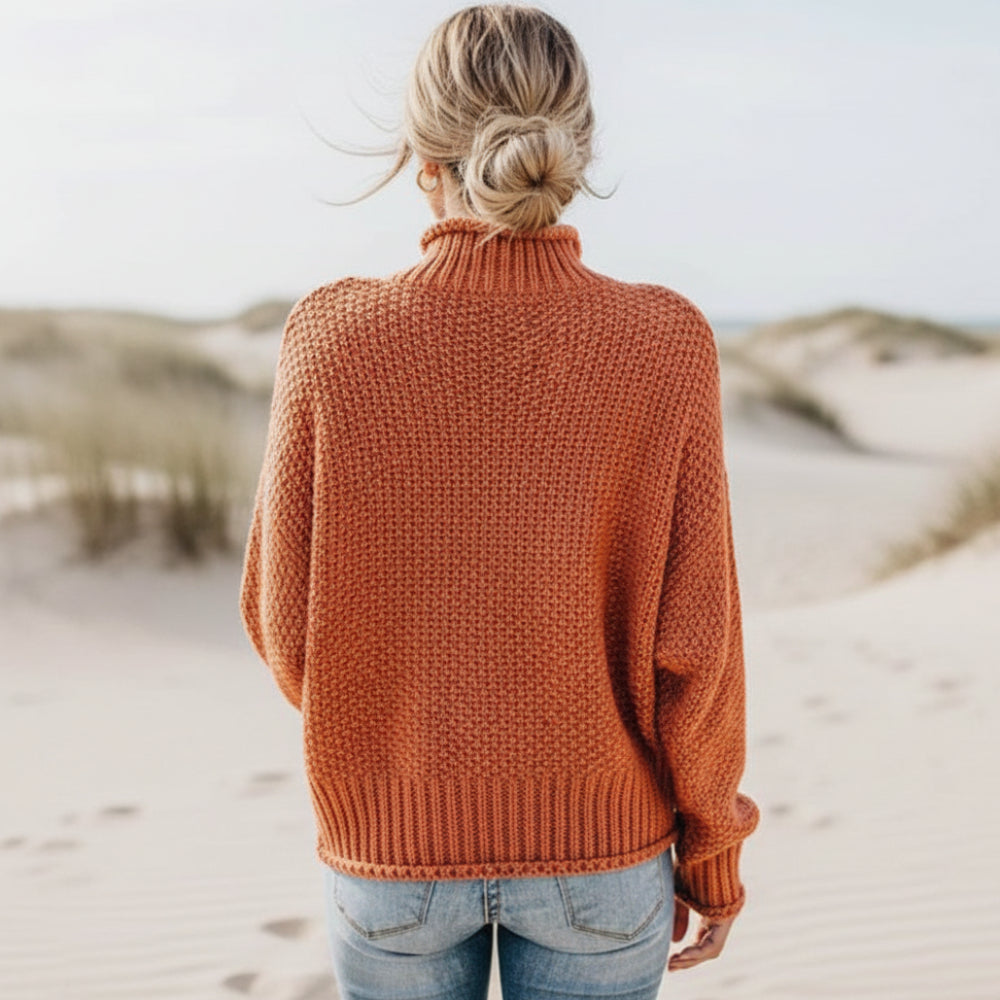 Cozy boho sweater back view