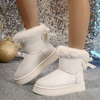 Cozy faux fur platform winter bootie
