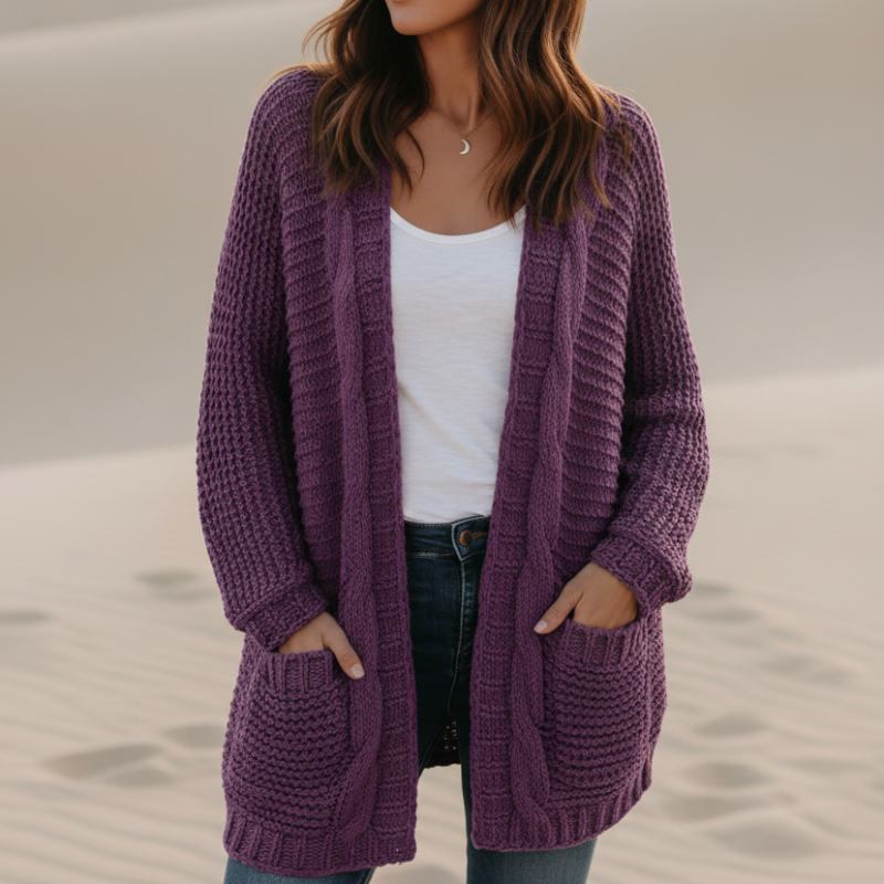 Cozy open front knit cardigan