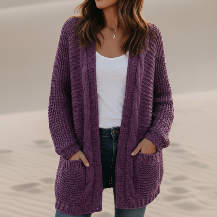 Cozy open front knit cardigan