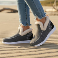 Cozy suede ankle booties