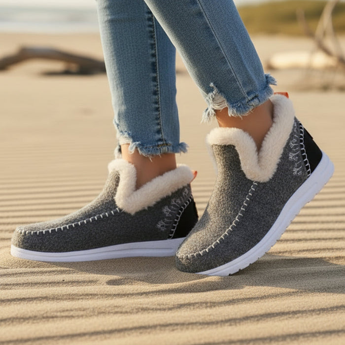 Cozy suede ankle booties