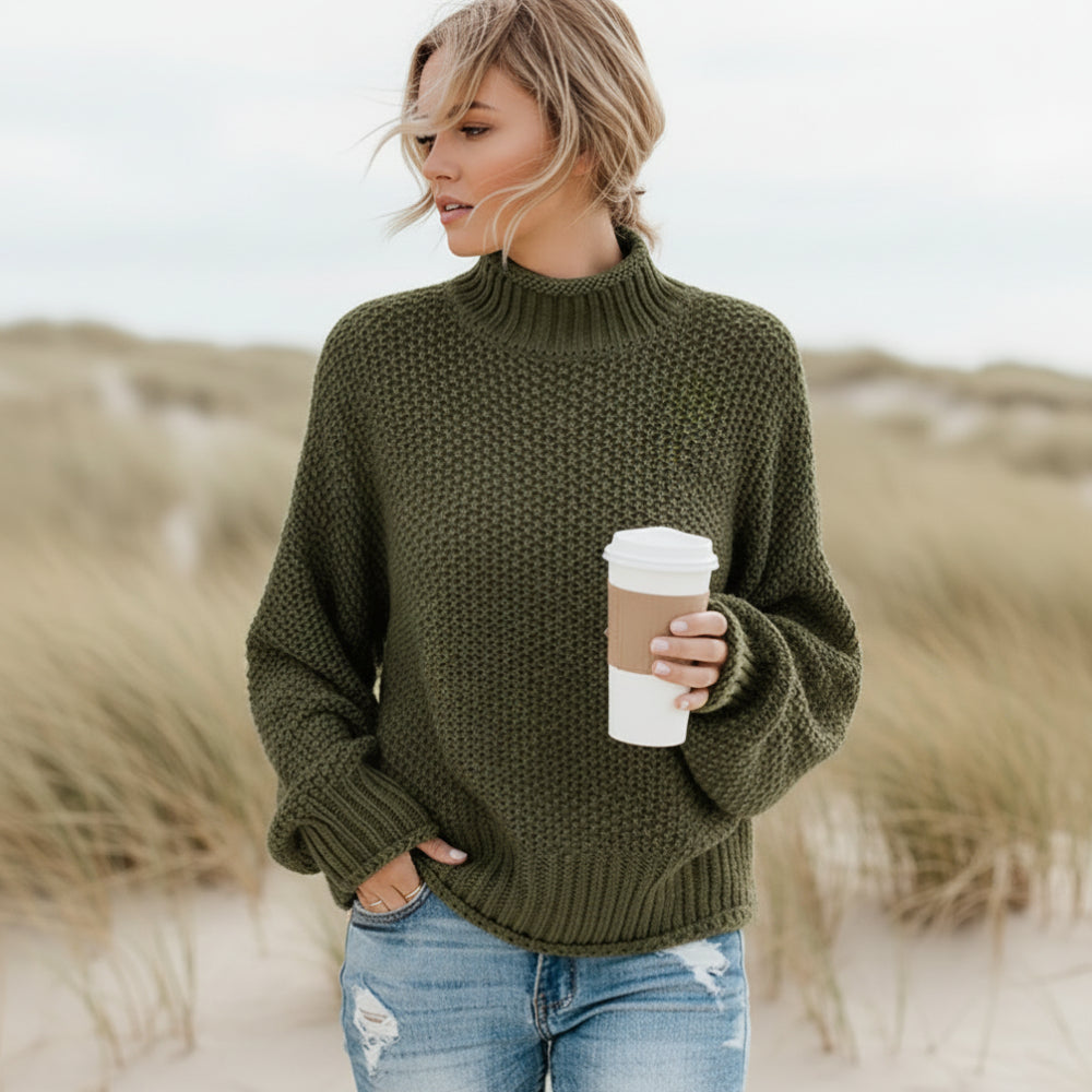 Cream cable knit bohemian top