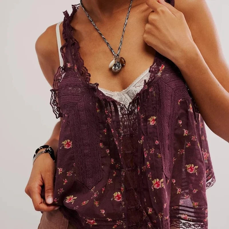Crochet lace top relaxed fit