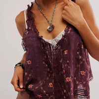 Crochet lace top relaxed fit
