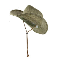 Curled brim bohemian straw hat