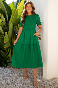 Dark Green Boho Mini Dress