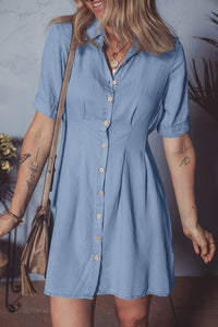 Denim Mini Shirt Dress